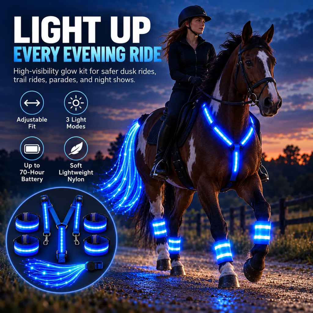 🎁LED Horse Glow Kit – High-Visibility Light-Up Gear for Night Riding ...
