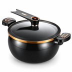 Black 8L enamel micro pressure cooker with glass lid