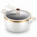 White 8L enamel micro pressure cooker with glass lid