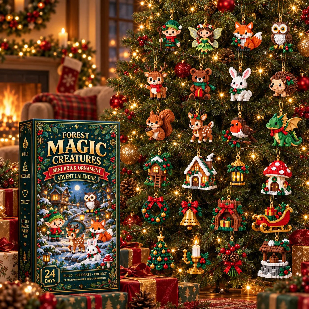 🎄 24-Day Forest Magic Creatures Building Block Advent Calendar