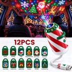 One projector and twelve Christmas pattern pieces