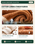 Cotton-linen and thick fleece material details