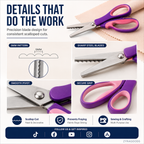 ✂️ LIMITED TIME | 38% OFF! Multipurpose Pinking Shears, Serrated Fabric Scissors