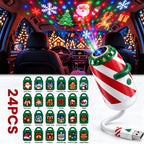 One projector and twenty-four Christmas pattern pieces