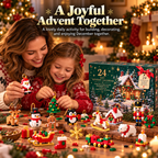 Family enjoying a Christmas building activity