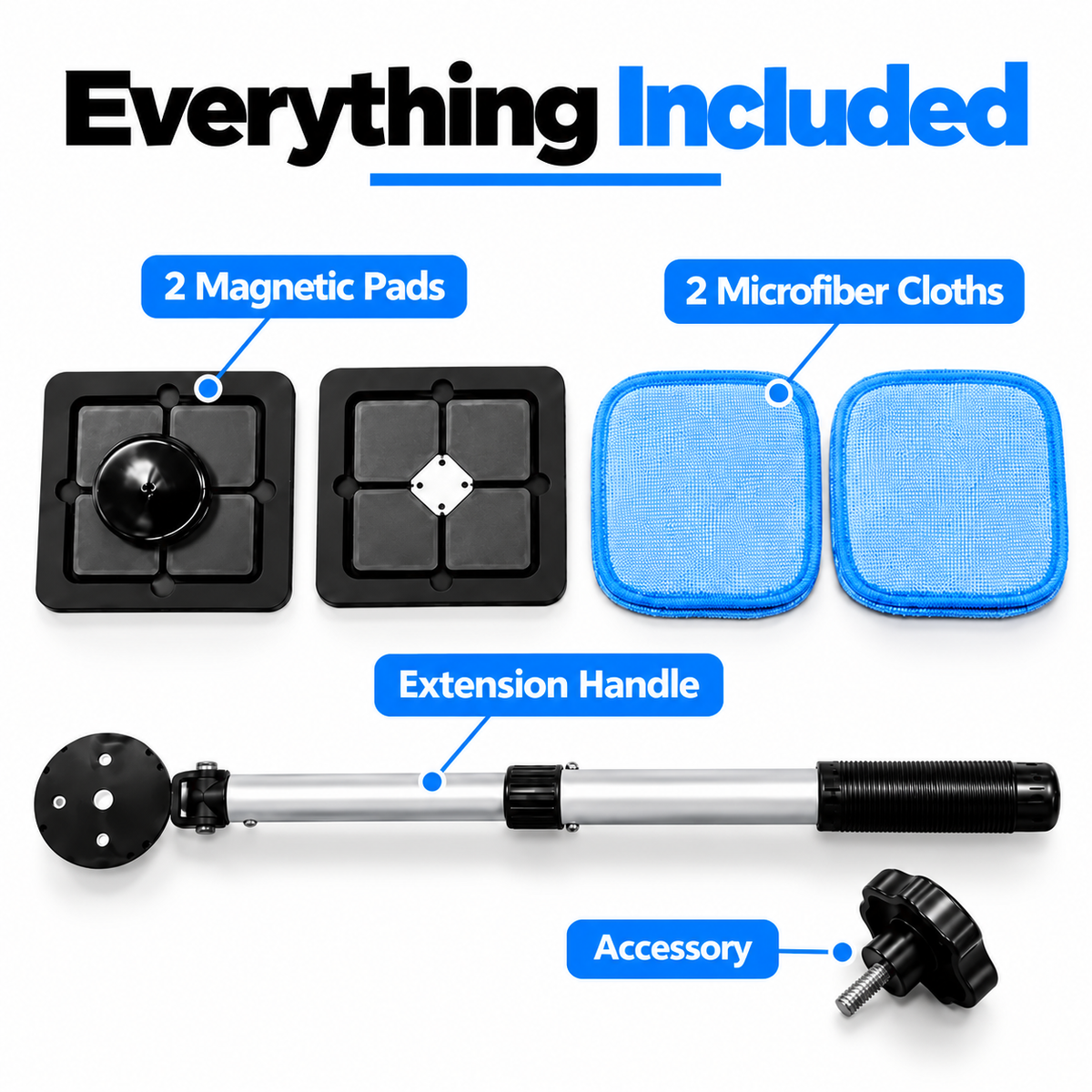 Everything in One Kit - magnetic glass cleaner kit