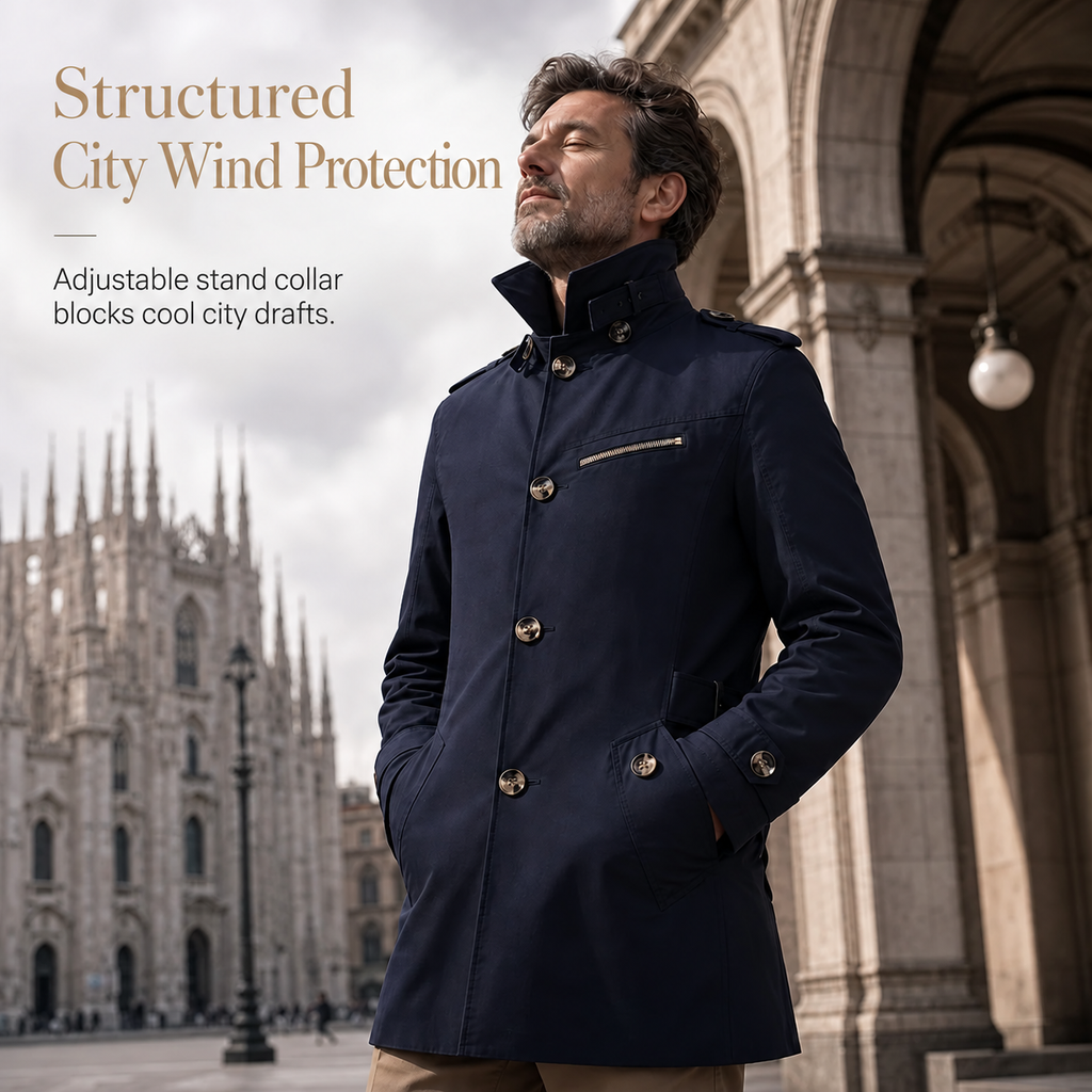 Men's Cotton Mid-Length Jacket | Spring & Fall