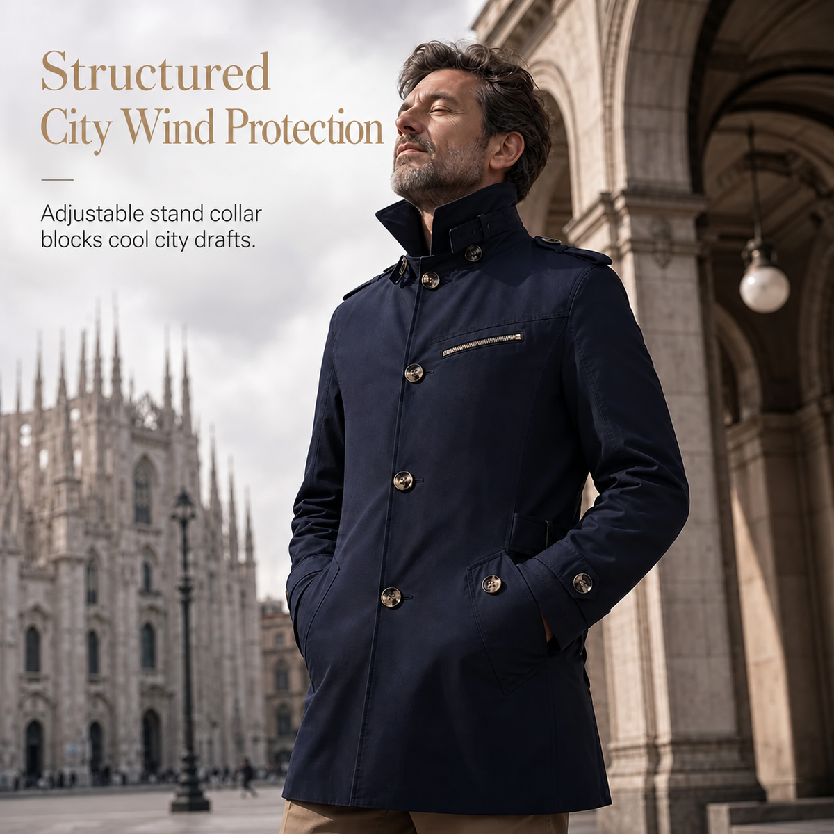 Men's Cotton Mid-Length Jacket | Spring & Fall