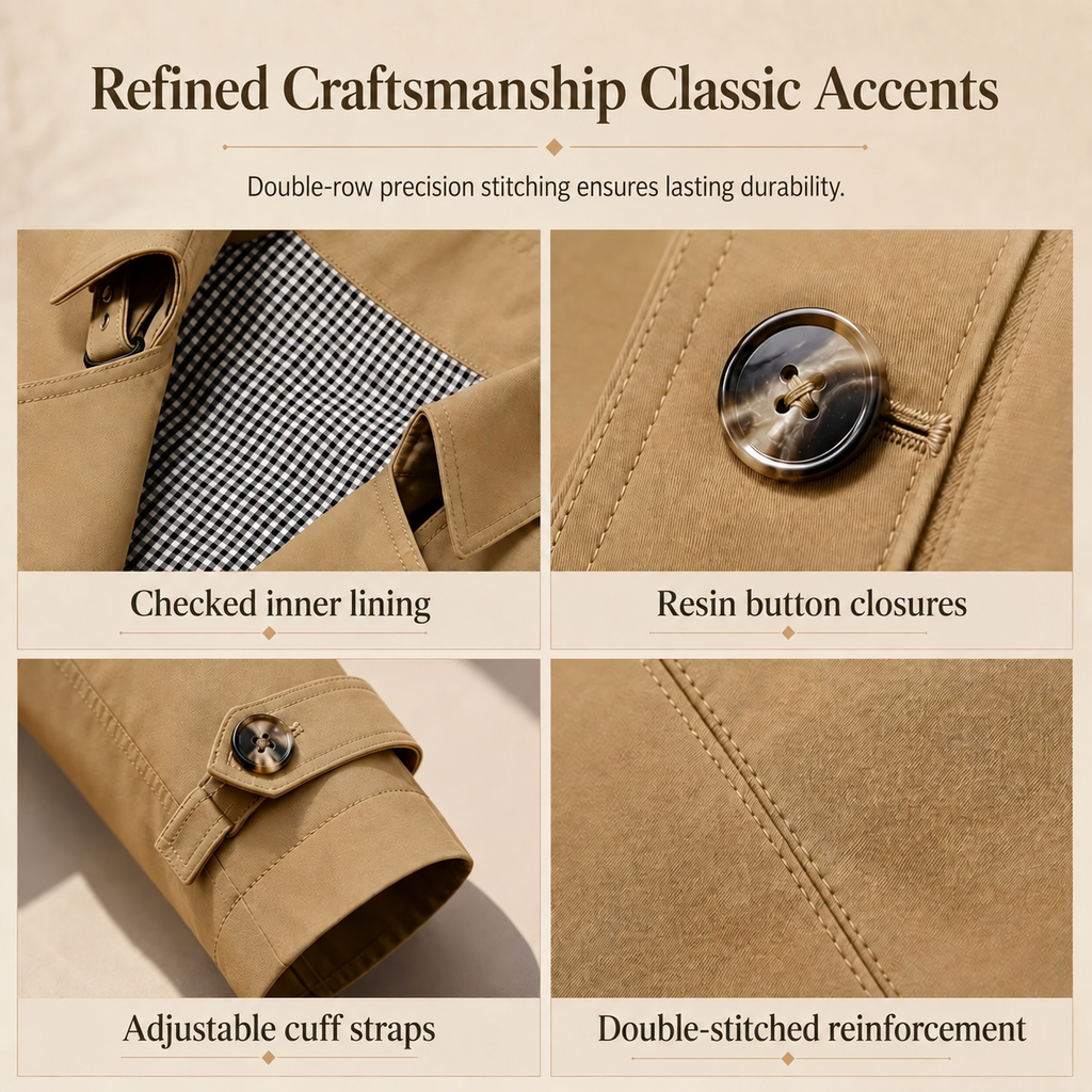 Men's Cotton Mid-Length Jacket | Spring & Fall