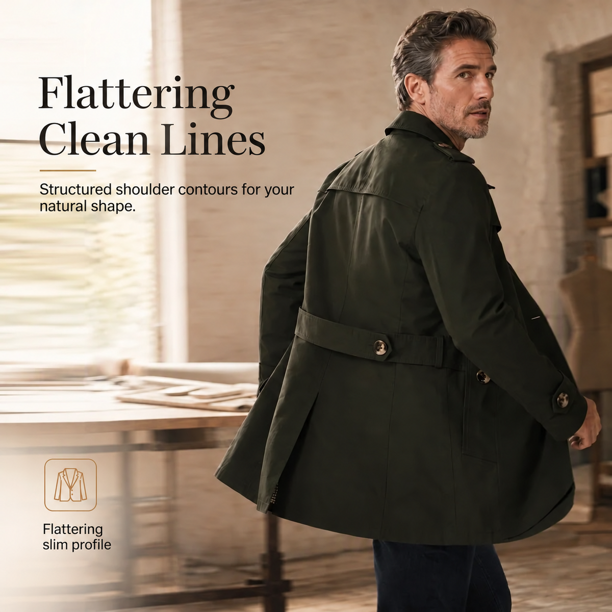 Men's Cotton Mid-Length Jacket | Spring & Fall