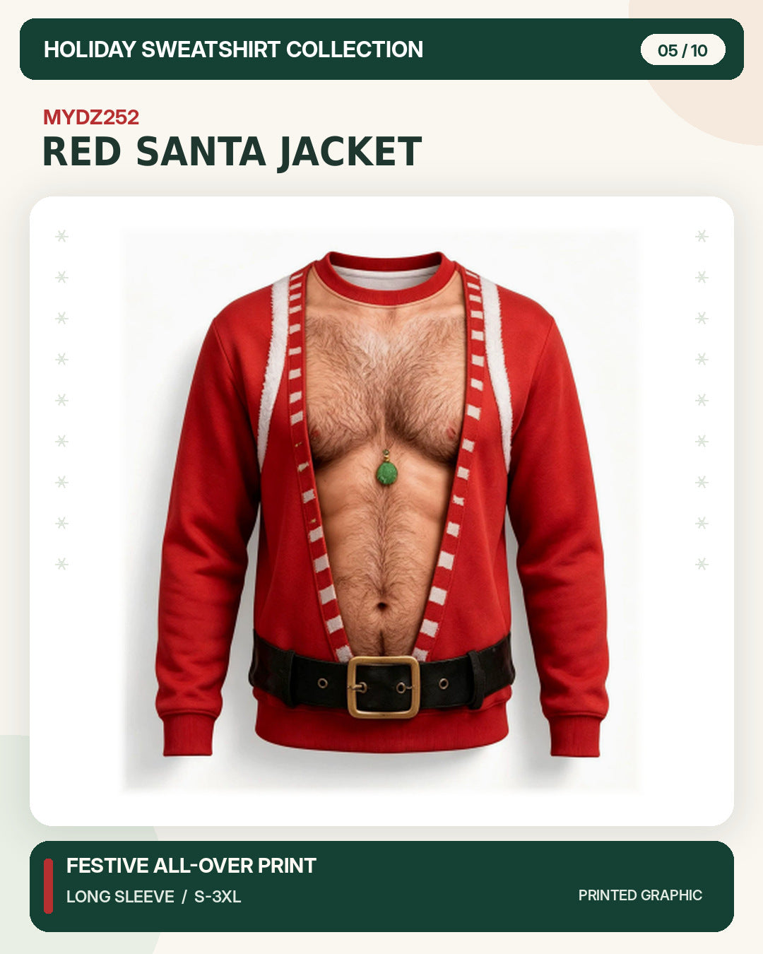 MYDZ252 Christmas sweatshirt print front and back design
