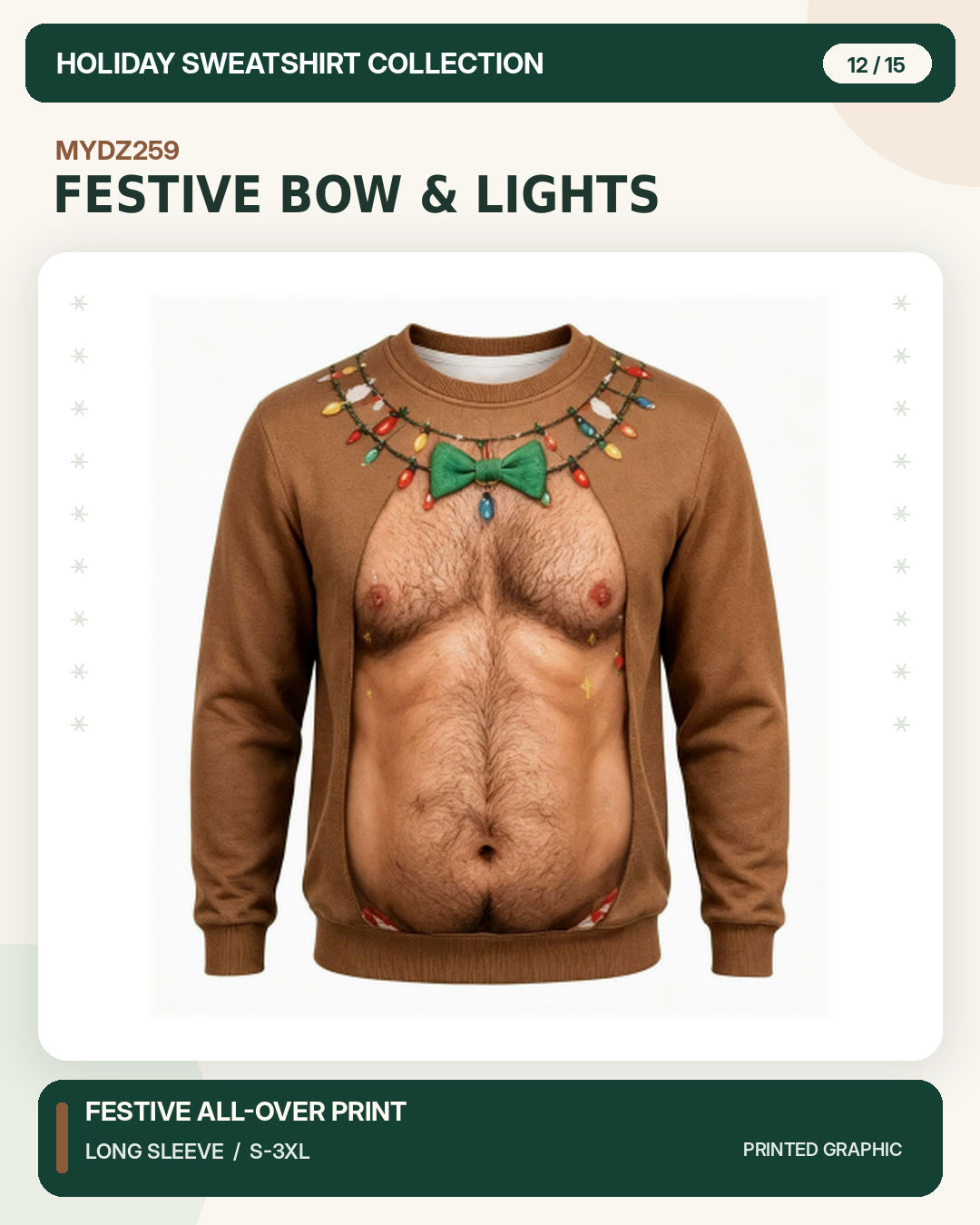 MYDZ259 Christmas sweatshirt print front and back design